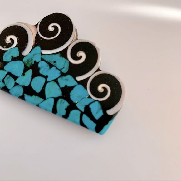 Mary Louise Tafoya Mosaic Inlay Pendant Brooch - Picture 3 of 6